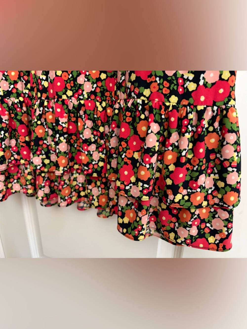 Tommy Hilfiger Feminine Floral Ruffle Hem Calico Dress Summer Work Sz 14 🌺HP🌺 - Picture 5 of 7